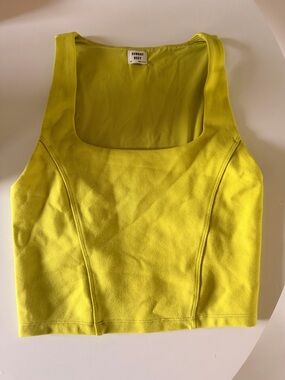 Sunday Best Lime Green Square Neck Crop Tank